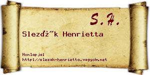 Slezák Henrietta névjegykártya