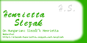 henrietta slezak business card
